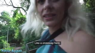 Hot blonde MILF with natural tits enjoys outdoor sex in park