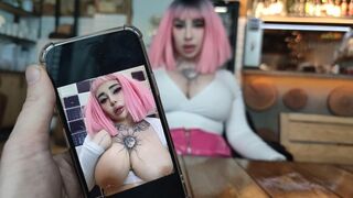 Nurse is tired of waiting for an order and decided to eat with the owner of the restaurant