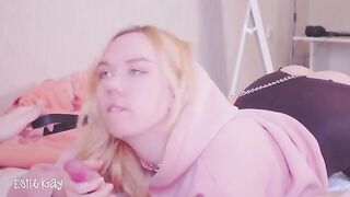 Guy pushed a butt plug into the ass of silly step sis