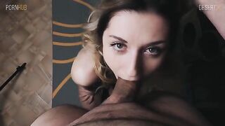 Short-haired baby has sex and gets a portion of cream on her face