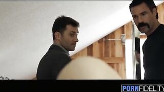Babe Lily Love gets her pussy railed by two cocks in intense action