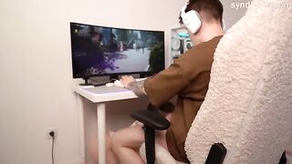 Decided to distract him with a blowjob and an anal surprise, syndicete style