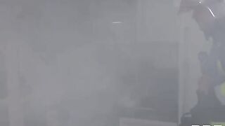Monika Fox gets her asshole gapped by firefighters in an orgy