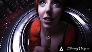 A hot stepmom, Lauren Phillips, got stuck in the washing machine