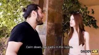 The girl is tired of her self-loving boyfriend and seduces his father