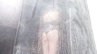 Fingered pussy squirts in the shower, pure ecstasy