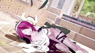 Rosaria has sex with the young man in a steamy animated encounter