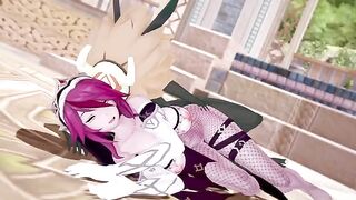 Rosaria has sex with the young man in a steamy animated encounter