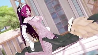 Rosaria has sex with the young man in a steamy animated encounter