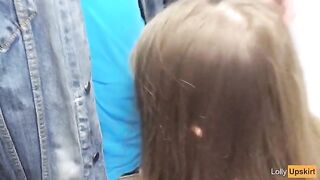 A tiny slut gets fucked in the shop changing room and cums