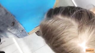 A tiny slut gets fucked in the shop changing room and cums