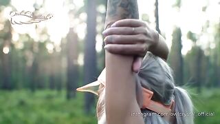 A hot blonde gets lost in the woods while jogging and meets a neighbor