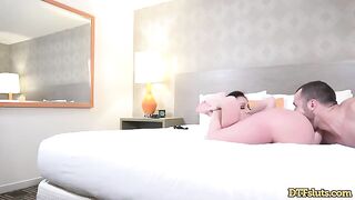 Jennifer White gets her pussy eaten and smashed hard on the bed
