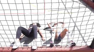 Exercise with a steamy Colombian lesbian routine and Carla Morelli