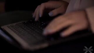 A sexting girl was punished by her stepfather, embodying a taboo fantasy