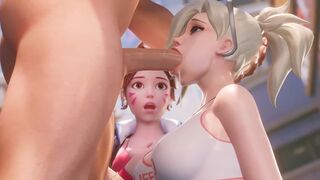 Mercy teaches DVA how to make a deepthroat in this hot 3D scene