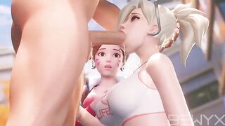 Mercy teaches DVA how to make a deepthroat in this hot 3D scene