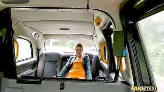 A sexy passenger, Kiara Love, squirts on the cabbie’s dick in Fake Taxi