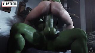 Futanari version of Marvel Heroes getting it on in a 3D anime scene