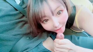 A sexy girl with a juicy ass gets fucked hard in a car on the street