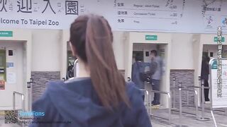 A hot girl is fucking with her boyfriend in a hotel room in Taiwan