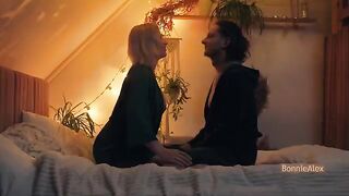A couple engages in slow, deep, and intimate tantric sex at home