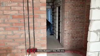 A weird worker girl, probably a Russian star, got a massive cumshot on her face