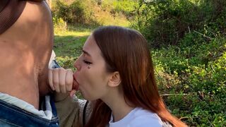 I'm being sucked off by my stepsister in the park!