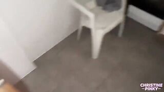 A man fucked a sexy brunette in the kitchen late at night