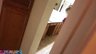 A stepson got caught jerking off while watching his stepmom getting ready to bed