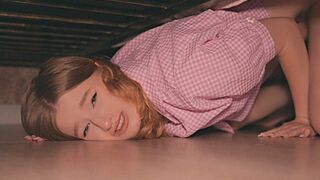 The stepsister is stuck, a classic scenario indeed