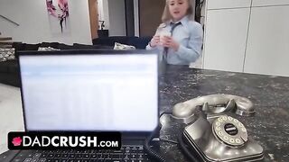 Step daddy banged and creampied thick blonde stepdaughter Eva Nyx
