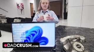 Step daddy banged and creampied thick blonde stepdaughter Eva Nyx