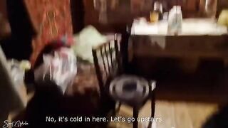 A lucky guy hooked a whore and fucked her in an abandoned house