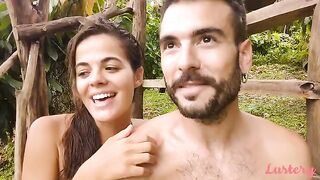 A couple, Adam and Eve, have fun outdoors like a bunny, exploring their passion on Lustery