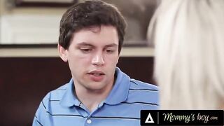 The girl has a huge breast, her stepson tried to stretch it