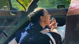 First public sex with a stranger in Eva Soda's car adventure