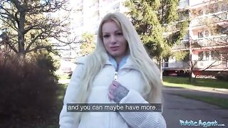 German blonde MILF gets fucked by a stranger in the street for cash