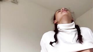 A pregnant stepsister with a big belly was fucked by her stepbrother