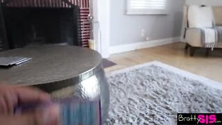 Gina Valentina does her best to please her stepbrother with a lap dance