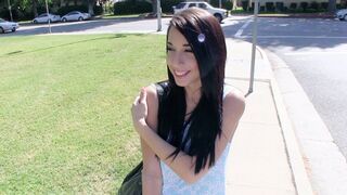 Teen slut Mia Hurley shows her boobs to earn money