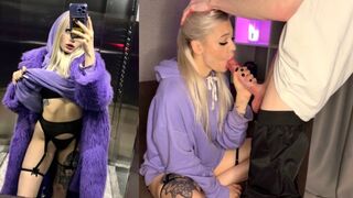 Met a girl in the elevator and flooded her with cum