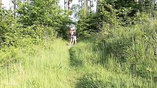 Babe fucked hard by a dick in the forest park
