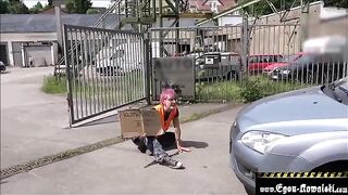 The activist for the climate Klima Aktivistin gets fucked by an old man