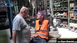 The activist for the climate Klima Aktivistin gets fucked by an old man
