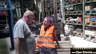 The activist for the climate Klima Aktivistin gets fucked by an old man