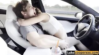 Cutie fucked in her car on the way home from work