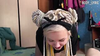 Girl sucks her neighbor's dick and swallows his cum