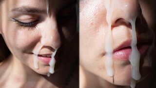 The girl is fucking in doggy and gets a huge cumshot