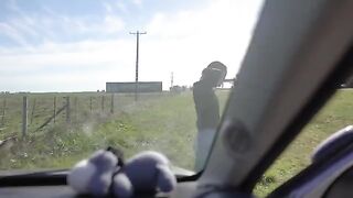 Petite teen gets horny on a road trip adventure